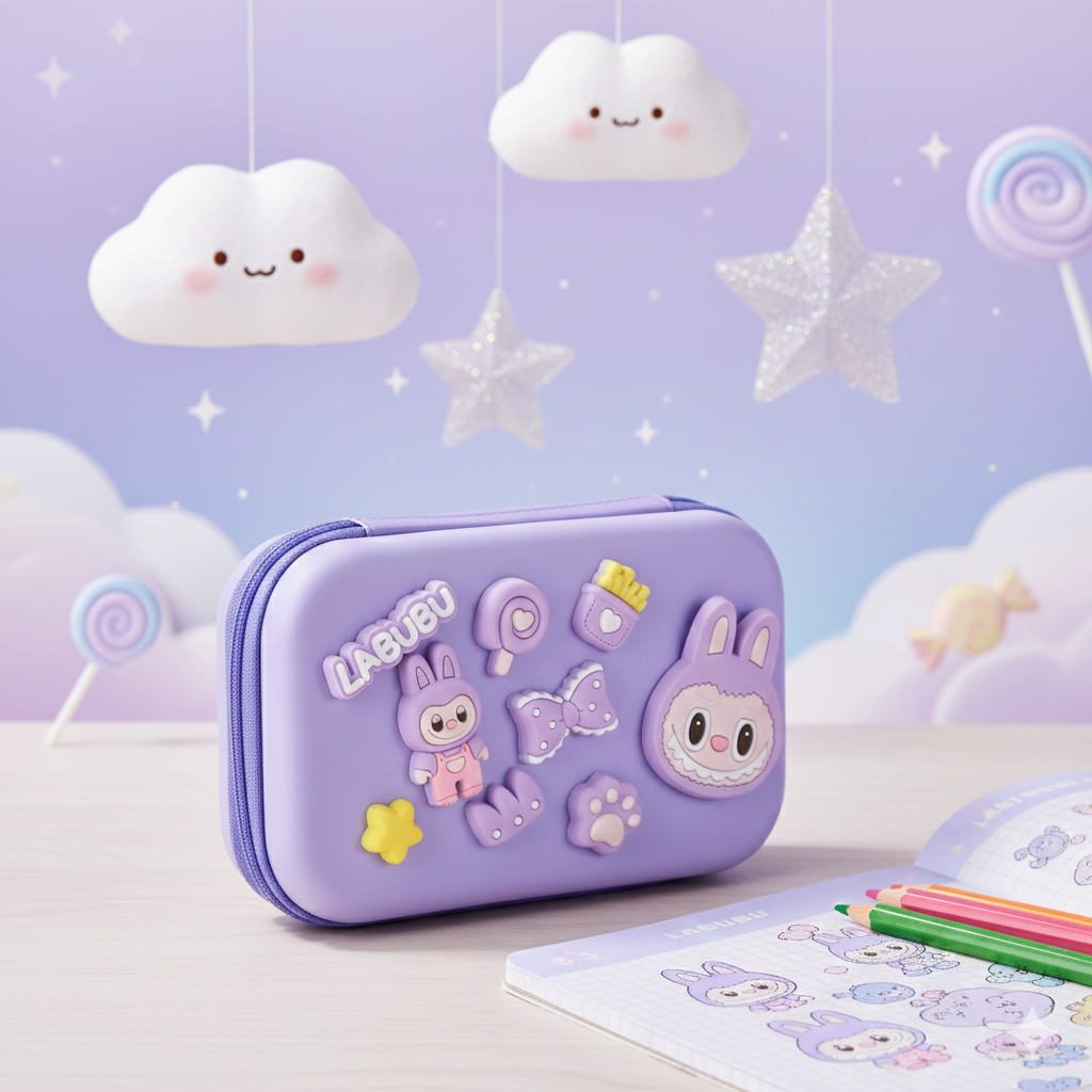 DIY Labubu-Themed Pencil Box-Big Size (Purple)
