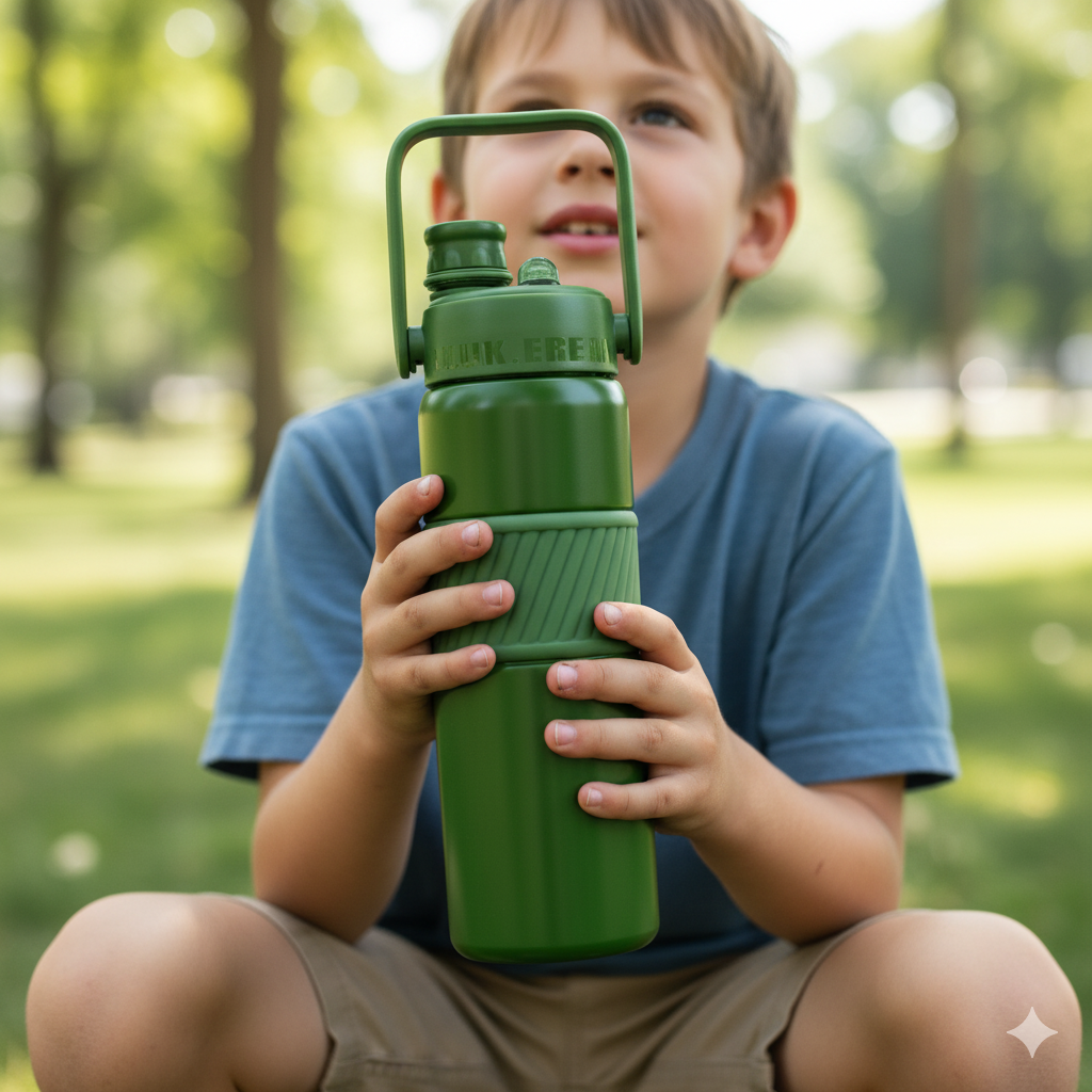 Grip & Go Bottle- Stainless Steel (Green)
