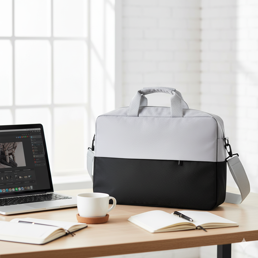 Two Toned Laptop Bag (Grey & Black)