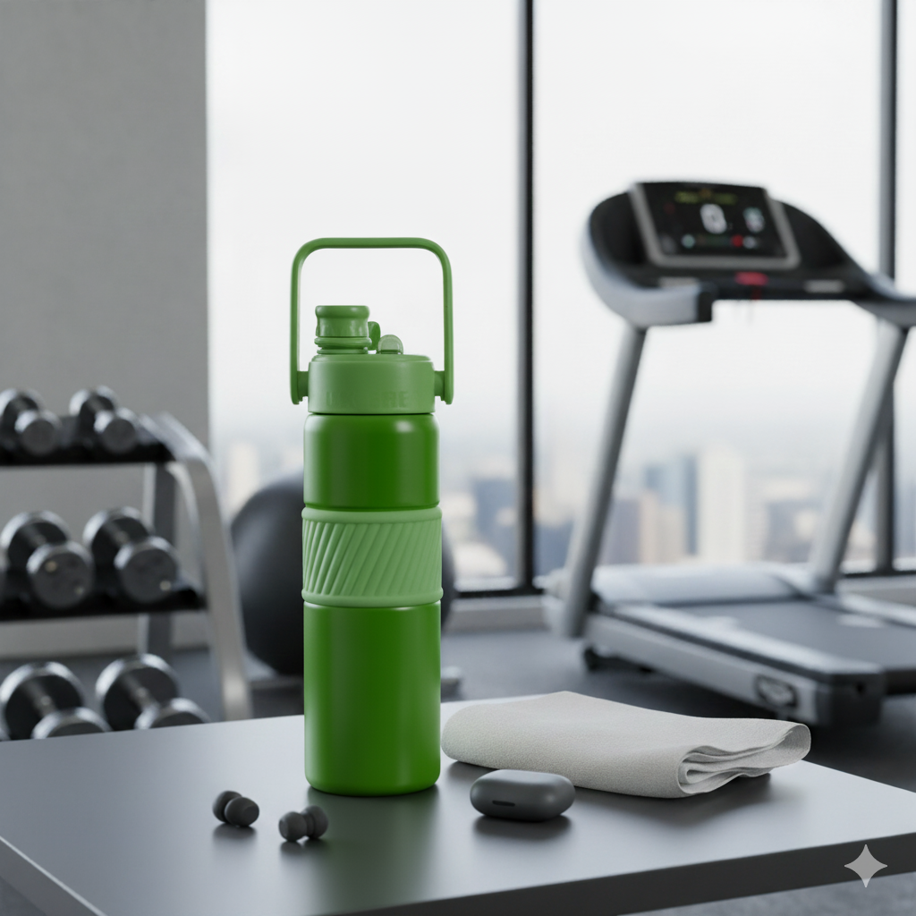 Grip & Go Bottle- Stainless Steel (Green)