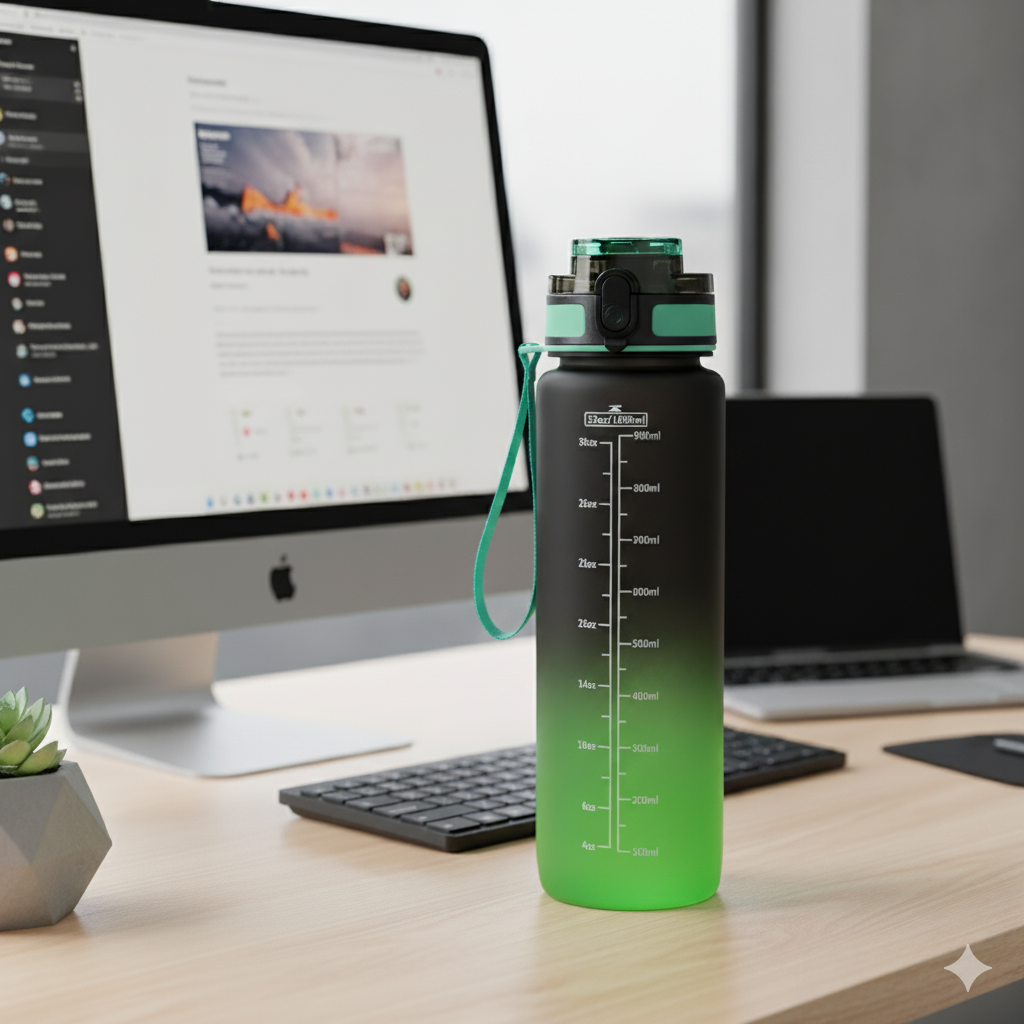 Fitness Water Bottle (Green Black)