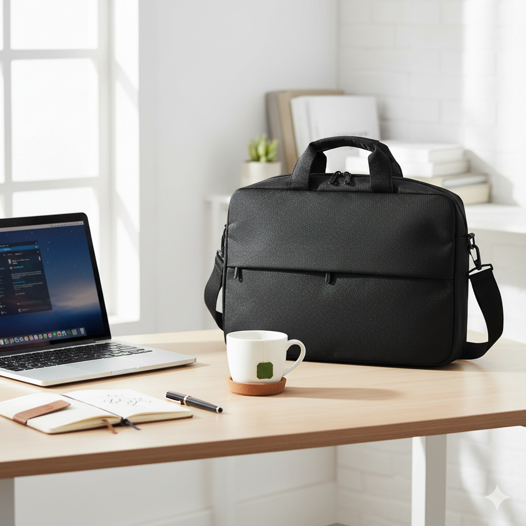 Two Toned Laptop Bag  (Black)