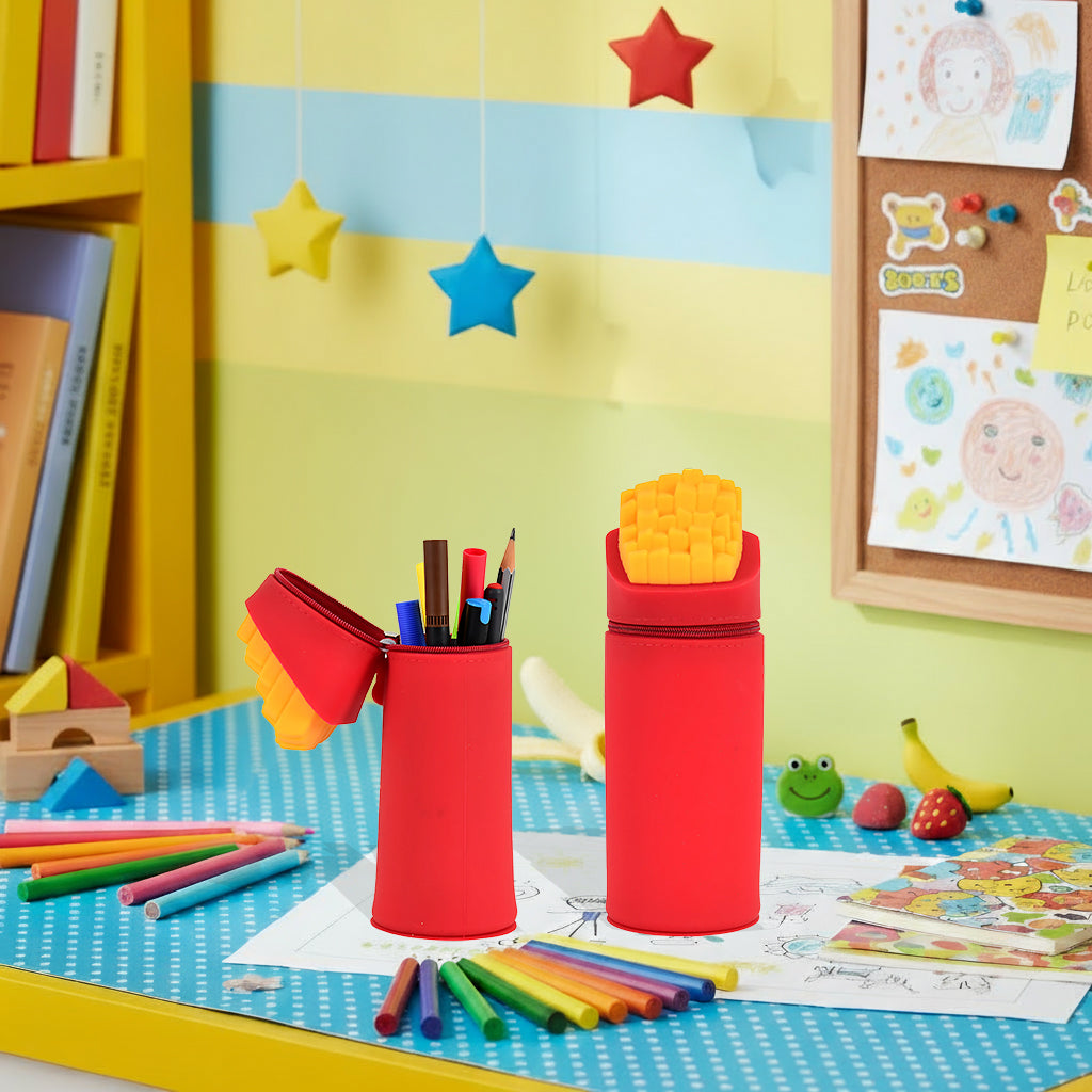 Playful Trendy Fries Vacuum Sucktion pen/pencil pouch (OG Red)
