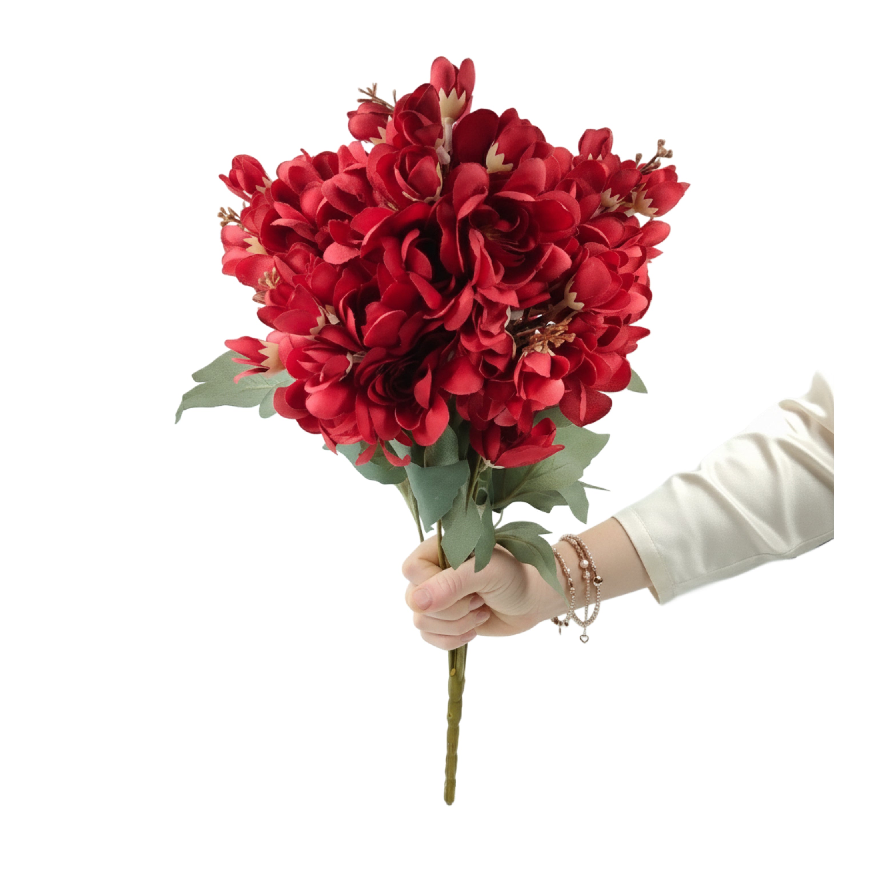 Artificial Red Hydrangea Flower Bunch