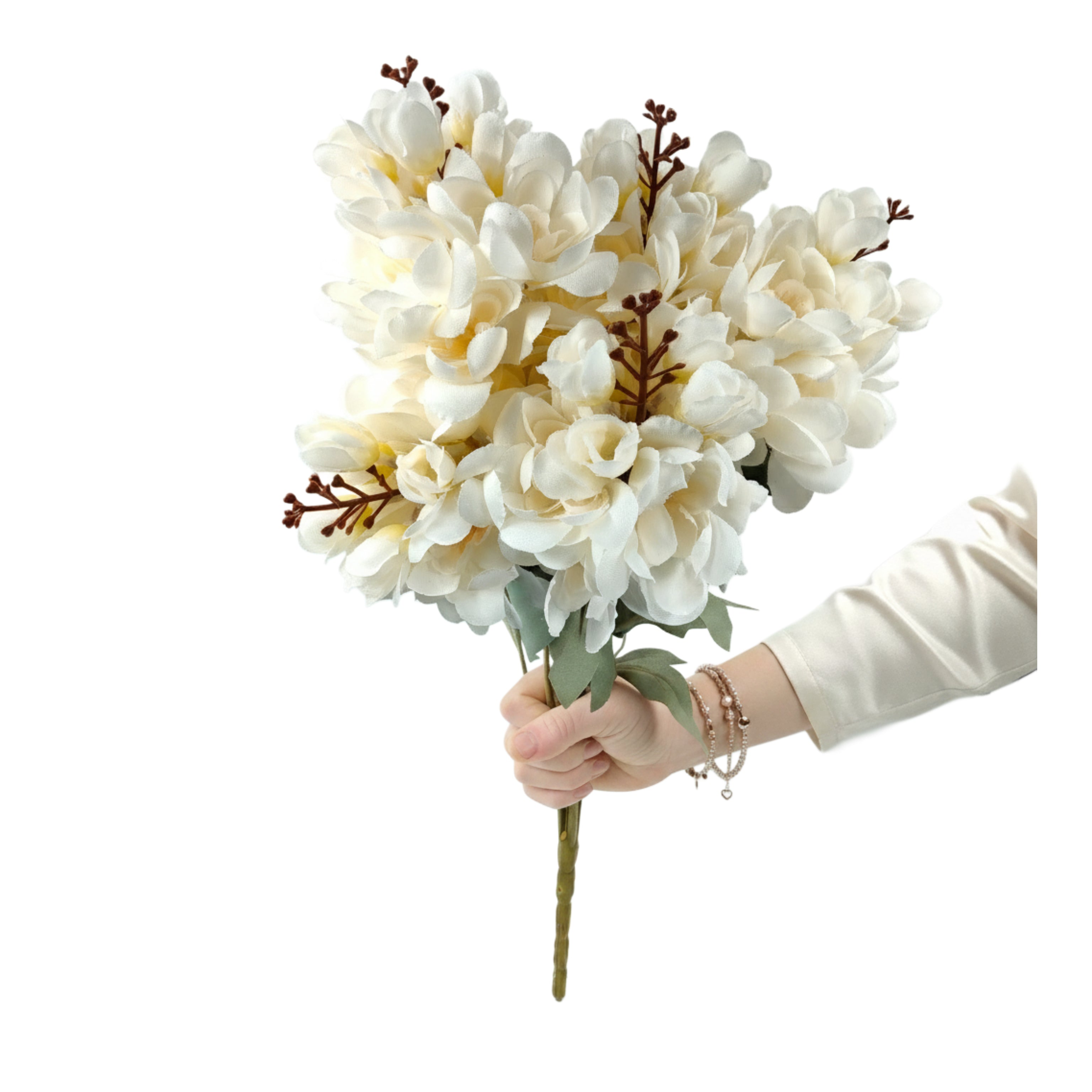 Artificial White Hydrangea Flower Bunch
