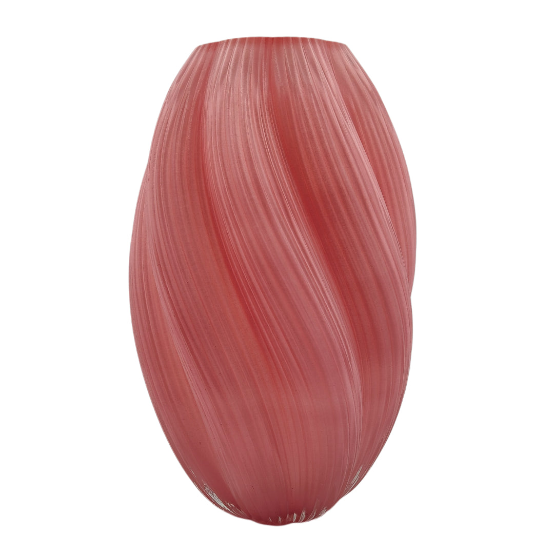 Large Pink Curved Textured Decorative Vase