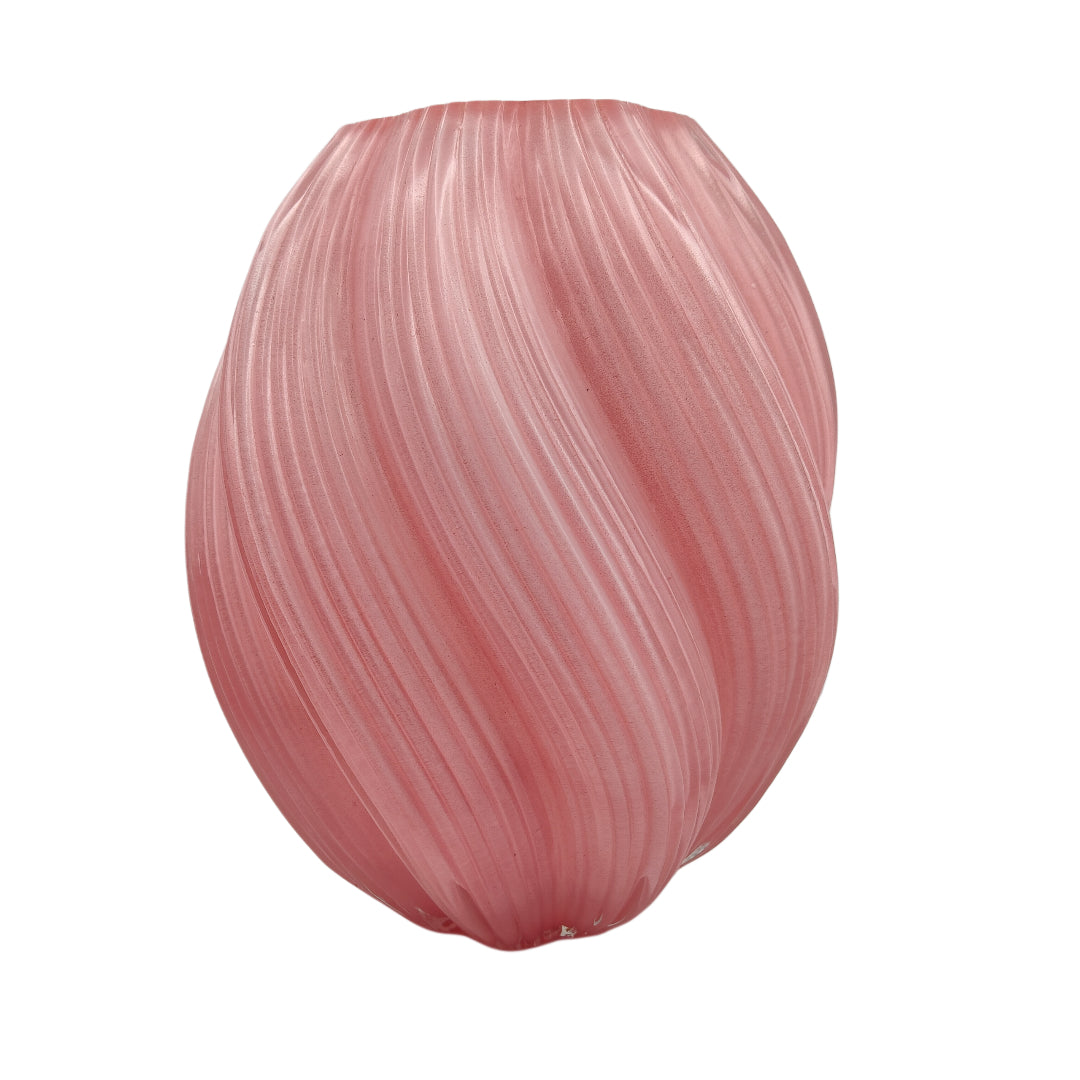 Small Pink Curved Textured Decorative Vase