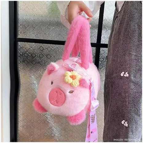 Bella N Bloom Cute Brown Pink Plush Mini Sling Bag for Kids & Girls