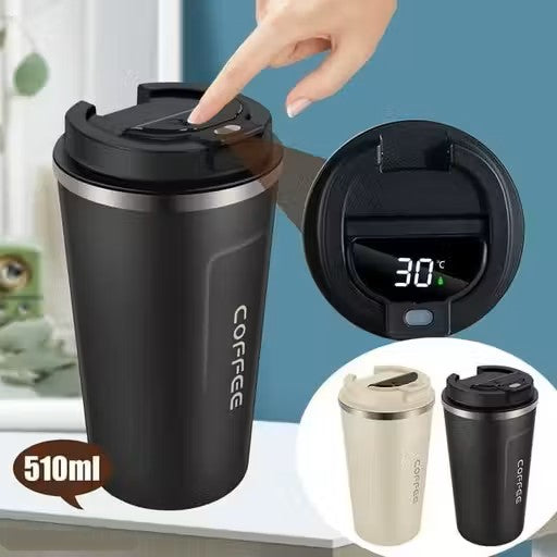 Bella N Bloom Insulated Coffee Cup Tumbler 500ml with Flip Lid, 304 Stainless Steel, Leak-Resistant Travel Mug